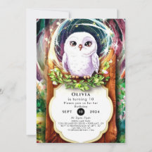 Boho Watercolor Owl Birthday