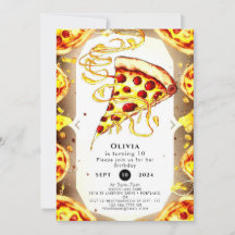 Boho Watercolor Pizza Birthday