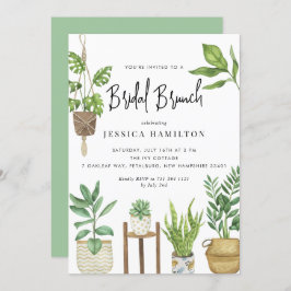 Convite Boho Watercolor Plantas Potentes Bridal Brunch