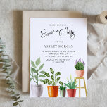 Convite Boho Watercolor Plantas Vedantes Doce 16 Festa<br><div class="desc">Convide convidados para o seu evento com este convite de festas 16 doce e personalizável. Apresenta ilustrações em aquarela de plantas domésticas com vasos, como lily de pêssego, lavanda e suculentos. Personalize este convite de aniversário do tema da planta adicionando seus próprios detalhes. Este belo convite de 16 é perfeito...</div>