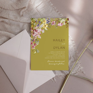 Convite Boho Watercolor Wildflower Meadow Wedding