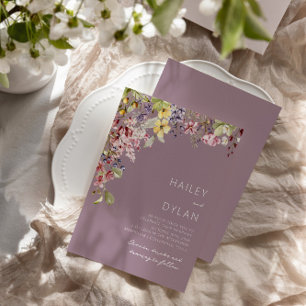 Convite Boho Watercolor Wildflower Meadow Wedding