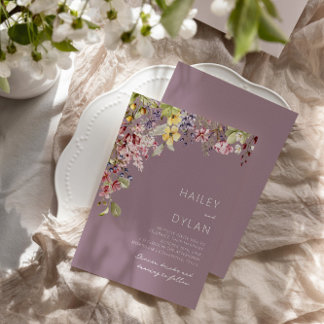 Convite Boho Watercolor Wildflower Meadow Wedding