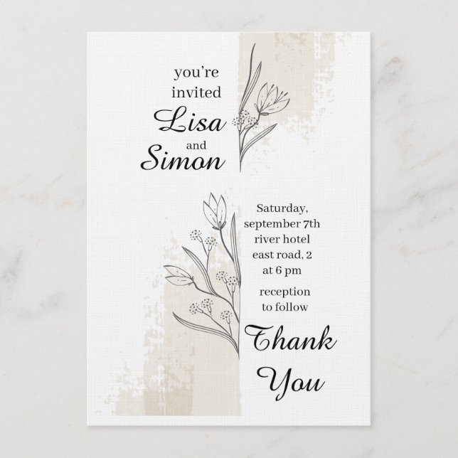 Convite boho wedding invitation (Frente)