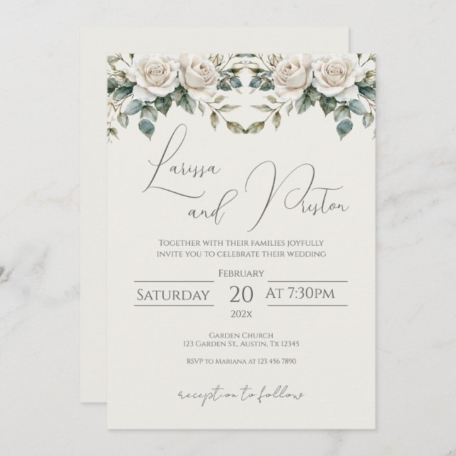 Convite Boho Wedding Invitation (Frente/Verso)