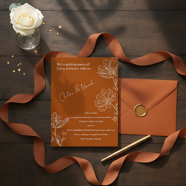 Convite Boho Wedding Invitation  (Criador carregado)
