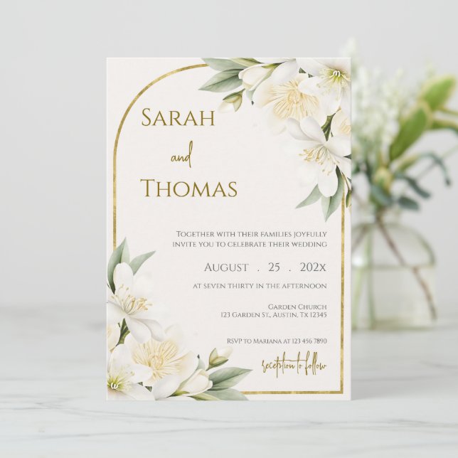 Convite Boho Wedding Invitation (Em pé/Frente)