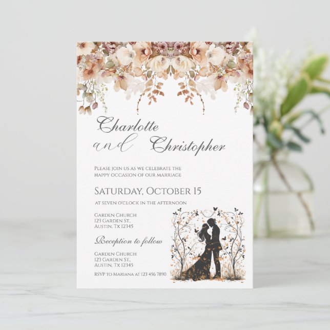 Convite Boho Wedding Invitation (Em pé/Frente)