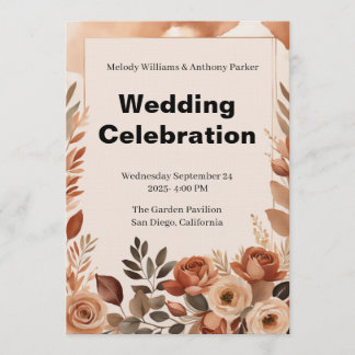 Convite Boho Wedding Invitation | Terracotta Pampas Grass