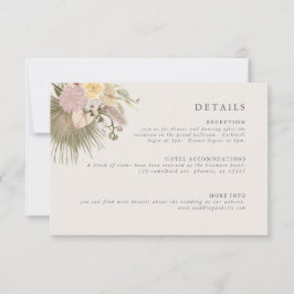 Convite Boho Wedding Pampas Grass Palm Info