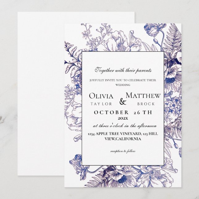Convite Boho Wedding Rustic Elegant Modern Wedding (Frente/Verso)