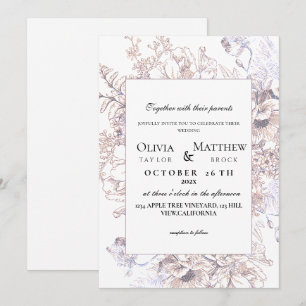 Convite Boho Wedding Rustic Neutral Elegant Modern Wedding