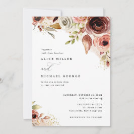 Convite Boho Wedding Terthy Floral Watercolor Buquê