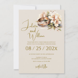 Convite Boho Wedding with Rings