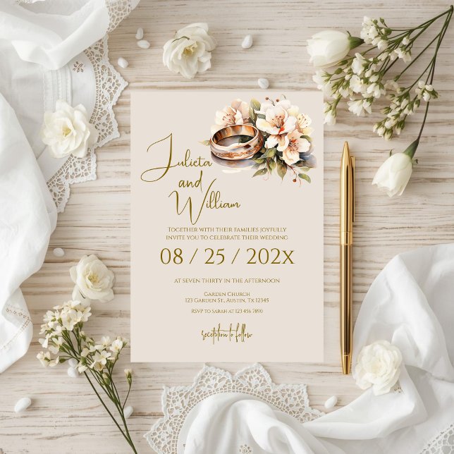 Convite Boho Wedding with Rings (Criador carregado)