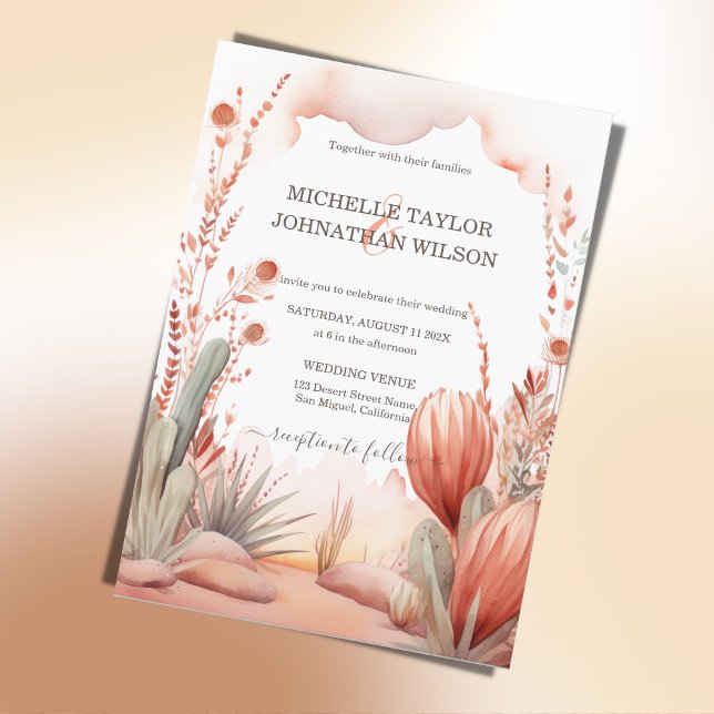 Convite Boho Western Canyon, Deserto Mexicano de Cactus (boho mexican desert weding)