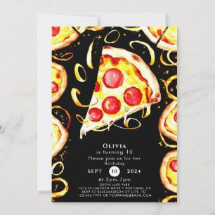 Convite Boho Whimsical Pizza Birthday