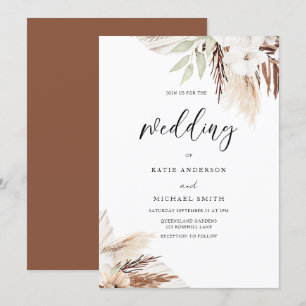 Convite Boho White Floral Elegante Casamento