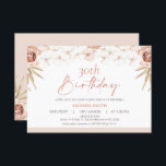 Convite Boho White Orchards Palm Leaf aniversário de 30 an<br><div class="desc">Boho White Orchards Palm Leaf aniversário de 30 anos Convite Este convite para aniversário de 30 anos boêmico floral apresenta um arranjo floral de pomar predominantemente branco e esbranquiçado, com uma sugestão de folhas de palma e rosas no estilo couve. Este convite de aniversário floral é ideal para quem gosta...</div>