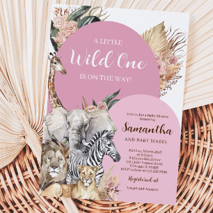 Convite Boho Wild One Girl Chá de fraldas