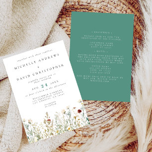 Convite Boho Wildflower All in One Wedding