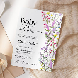 Convite Boho Wildflower Baby in BlosanChá Floral