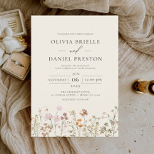 Boho Wildflower Beige Garden Casamento