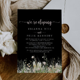 Convite Boho Wildflower Black Elopement Receptor
