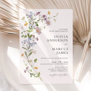 Convite Boho Wildflower Botanical Weditation