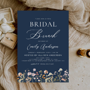 Convite Boho Wildflower Bridal BrunChá de panela