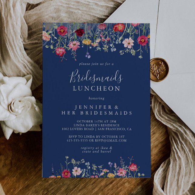 Convite Boho Wildflower Bridesmaids Luncheon Chá (Criador carregado)