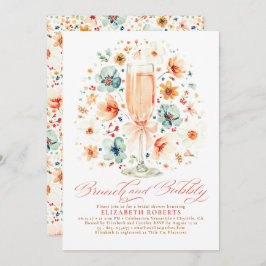 Convite Boho Wildflower Brunch and Bubbly Bridal Shower