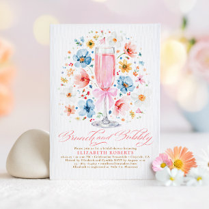 Convite Boho Wildflower Brunch e Chá de panela Borracha