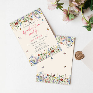 Convite Boho Wildflower & Butterflies Festa de formatura