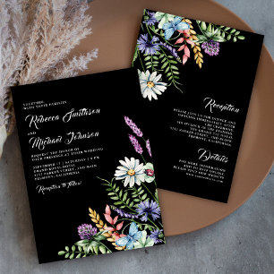 Convite Boho Wildflower Cabelo, Maquiagem e Vestido Preto
