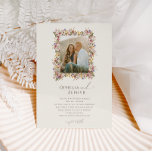 Convite Boho Wildflower | Casamento de Foto de Prado de Be<br><div class="desc">Este boho silvestre | o convite de casamento para fotos de prado de beige meadow é perfeito para o seu simples casamento de verão no arco-íris. Os florais cor-de-rosa brilhante, encantado, amarelo, laranja e dourado dão a este produto a sensação de um jardim primavera hippie elegante minimalista. A design moderna...</div>