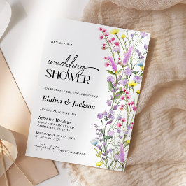 Convite Boho Wildflower Chá de casamento Minimalista