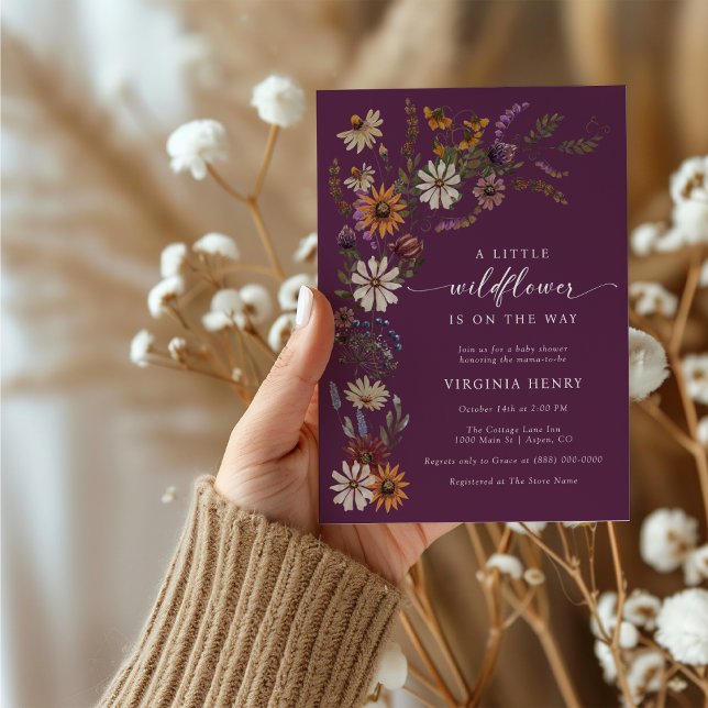 Convite Boho Wildflower Chá de fraldas (Boho Wildflower Baby Shower Invitation
)