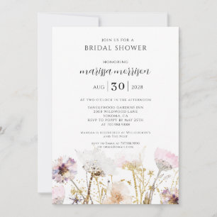 Convite Boho Wildflower Chá de panela