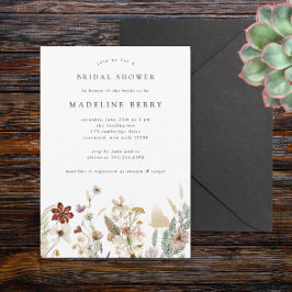 Convite Boho Wildflower Chá de panela