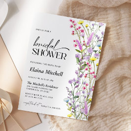 Convite Boho Wildflower Chá de panela Minimalista