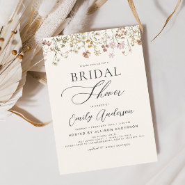 Convite Boho Wildflower Chá de panela Script