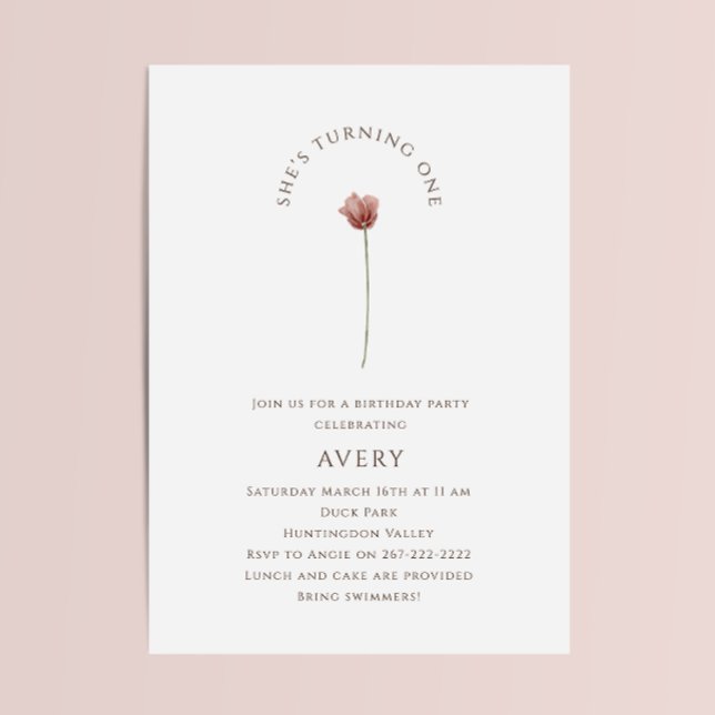 Convite Boho Wildflower First Festa de aniversário (Criador carregado)