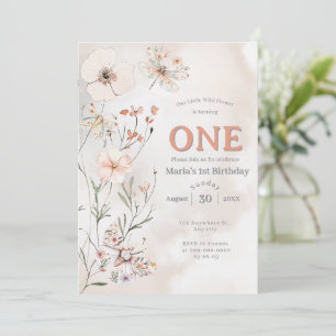 Convite Boho Wildflower Floral Baby Birthday