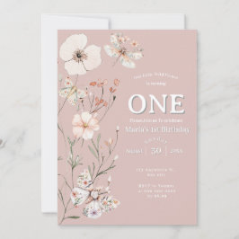 Convite Boho Wildflower Floral Baby Birthday