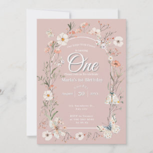 Convite Boho Wildflower Floral Baby Birthday