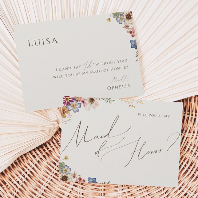 Convite Boho Wildflower Garden | Placa de Madrinha de casa (Criador carregado)