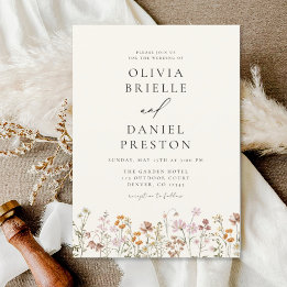 Convite Boho Wildflower Garden Wedding