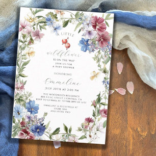 Convite Boho Wildflower Girl Baby In Bloom Chá de fraldas