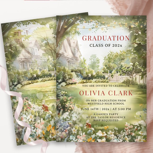 Convite Boho Wildflower Graduation Invitation Garden Party (Criador carregado)